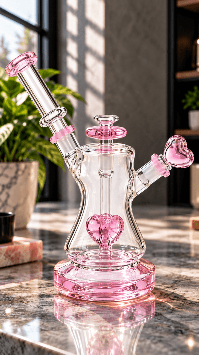 Pulsar light pink heart 2 stem pipe