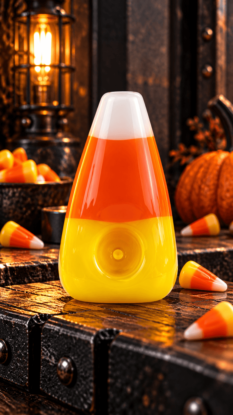halloween candy corn hand pipe