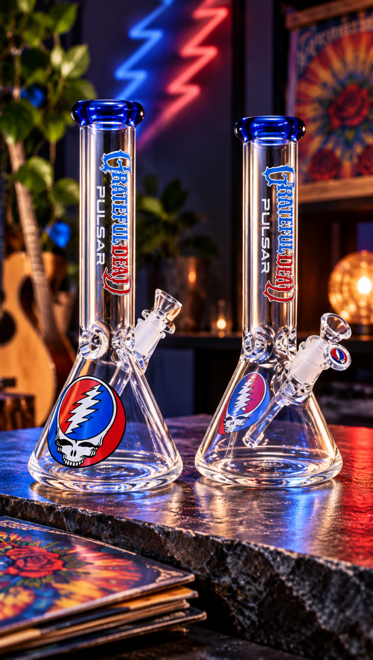 Grateful Dead Pulsar beaker glass pipe