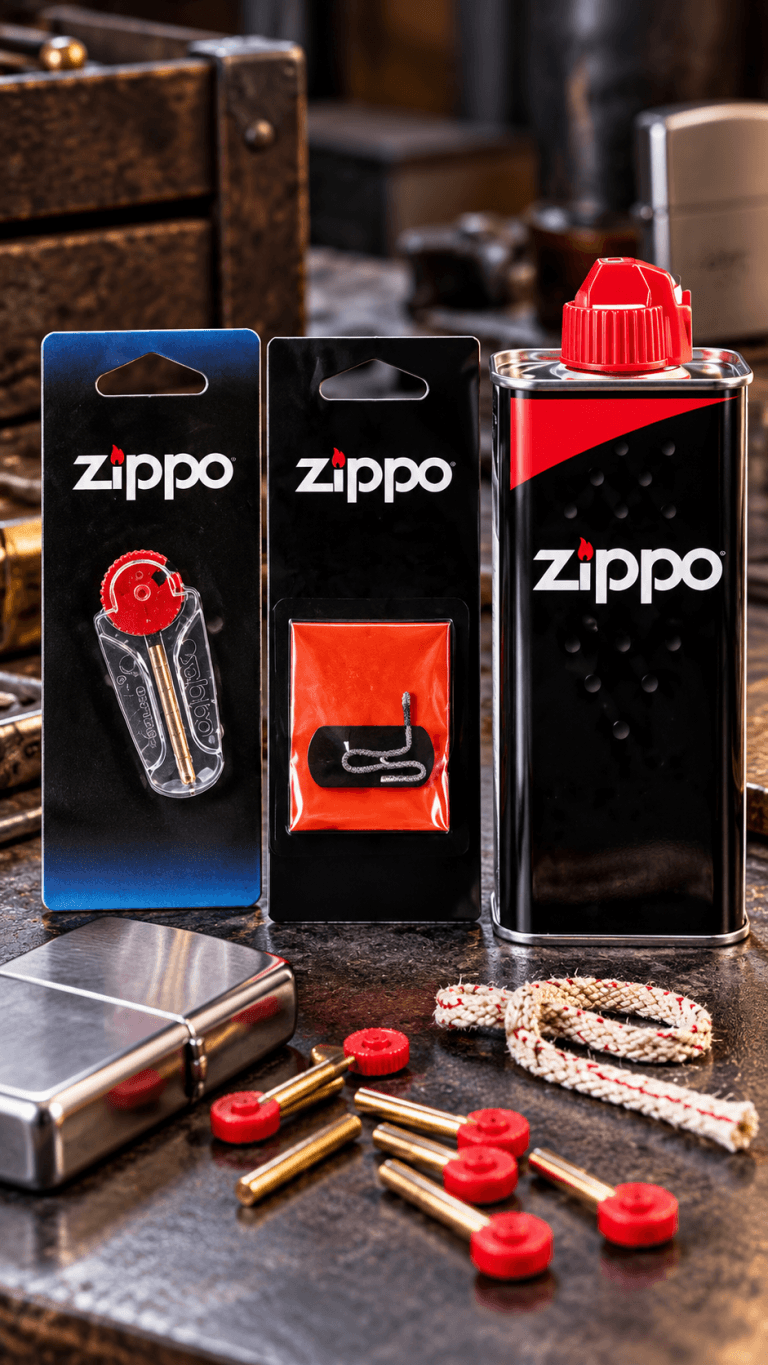 Zippo lighter fluid wick flint