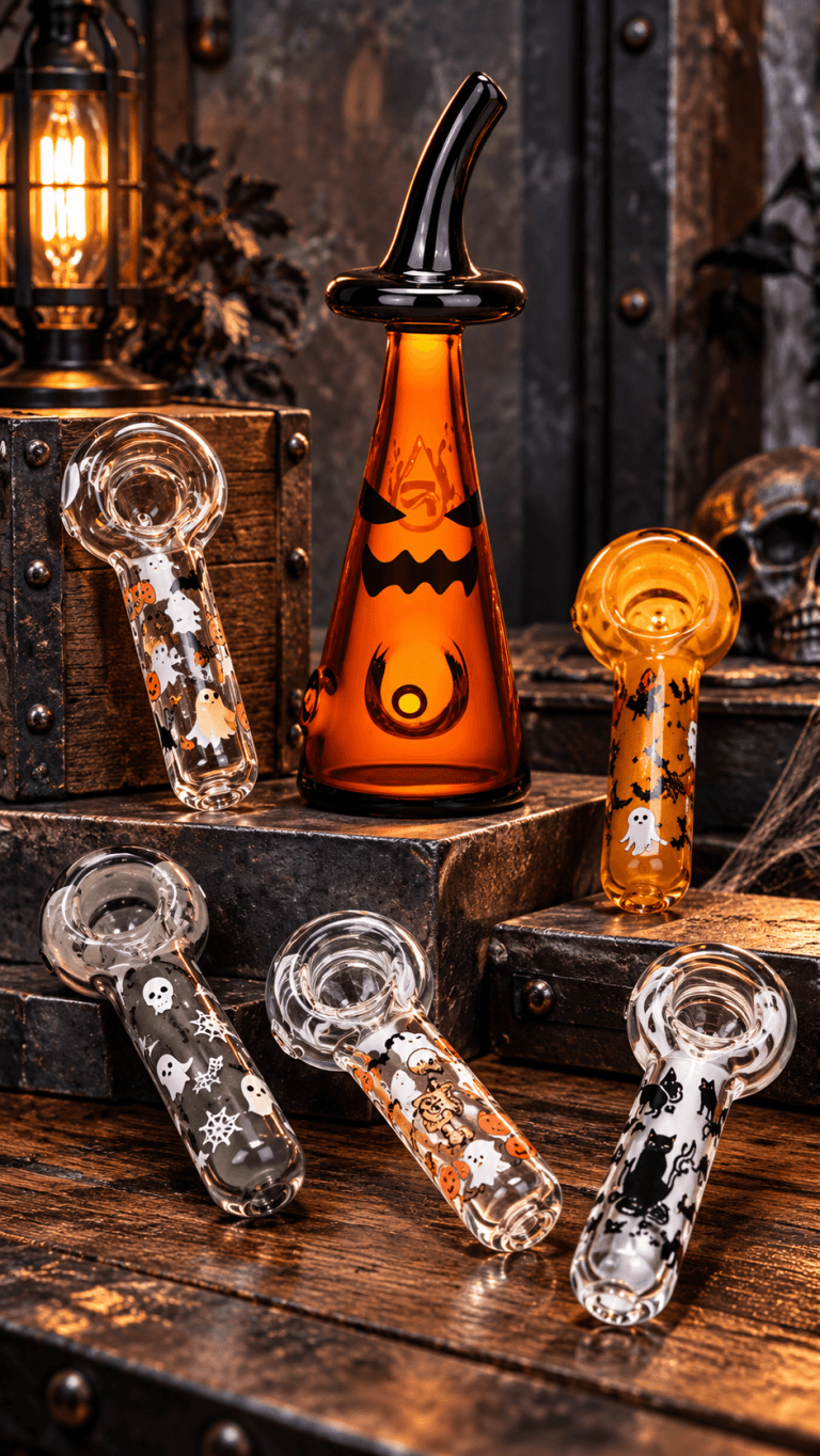 Halloween decorated hand pipes