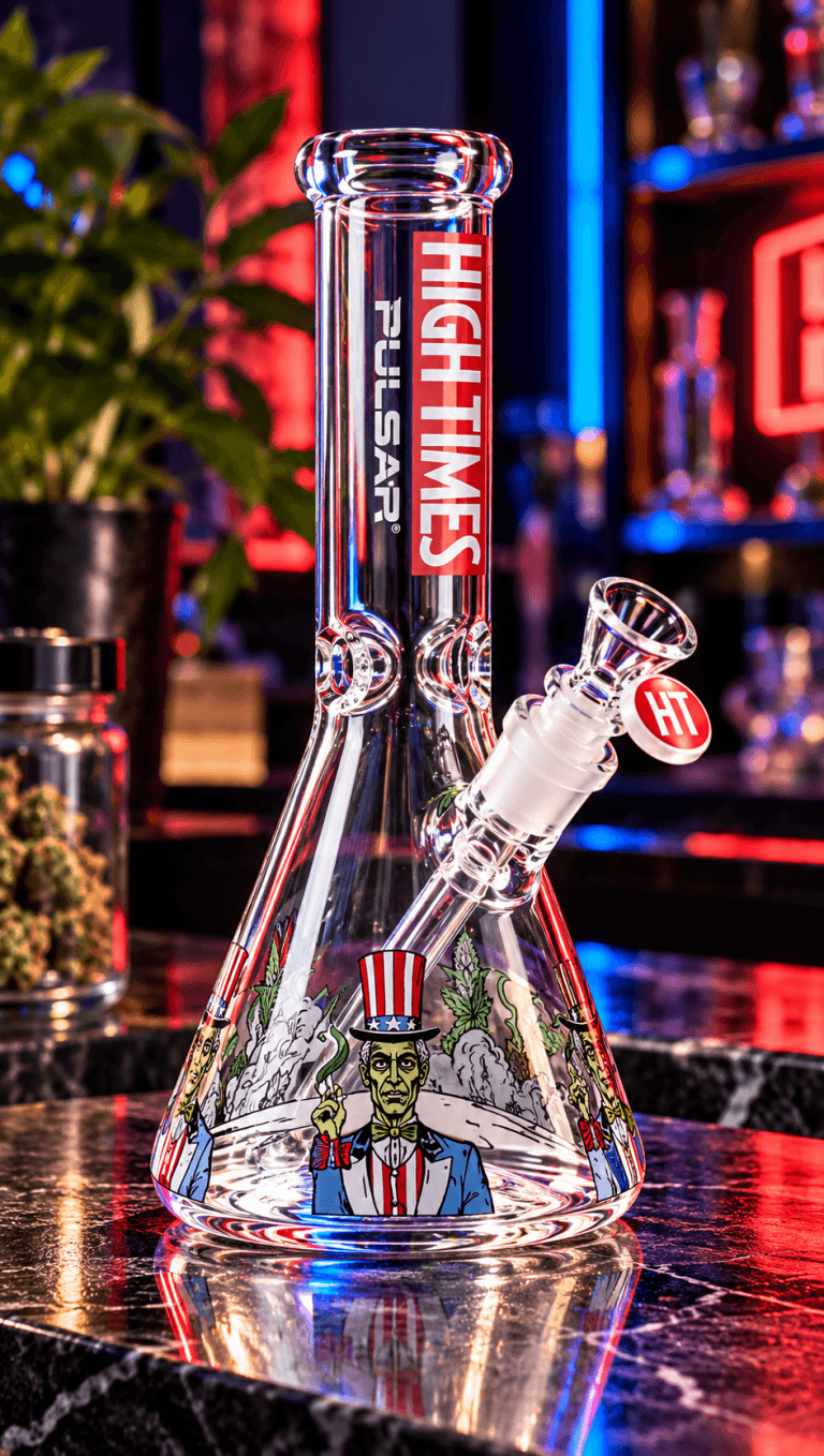 High Times beaker Uncle Sam glass water pipe