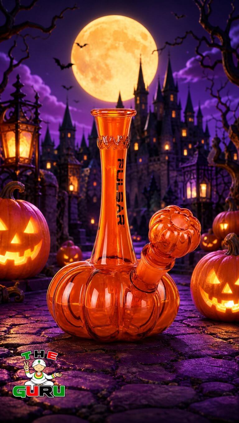 Pulsar pumpkin glass pipe with pumpkin bowl